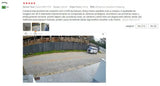 4K 8MP outdoor security camera feed capturing a street with a white van beside a construction fence.