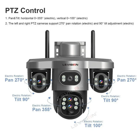 LS Vision 20MP Solar WiFi Surveillance Camera V380 Pro 10X Optical Zoom Outdoor - stepyours.com