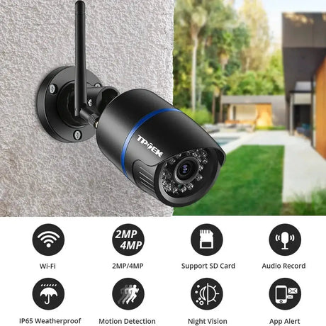 4MP Outdoor WiFi Bullet Security Camera - CamHi CamHipro Compatible Alerts - stepyours.com