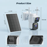 8MP Dual Lens Solar WiFi Security Camera - Color Night Vision, PIR Motion - stepyours.com