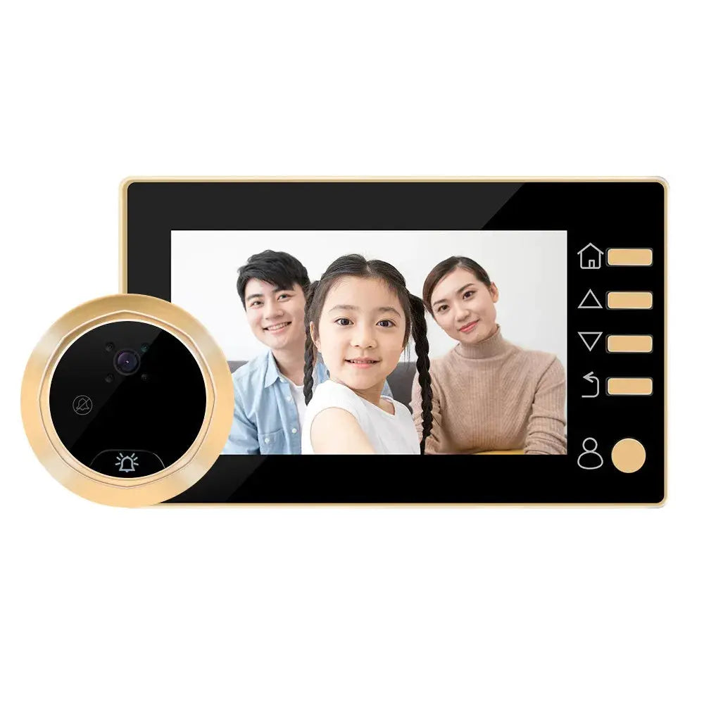 New 4.3 Inch Peephole 140° Smart Video Doorbells Door Viewer Camera Security Monitor 1080P HD Visual Doorbell by stepyours.com