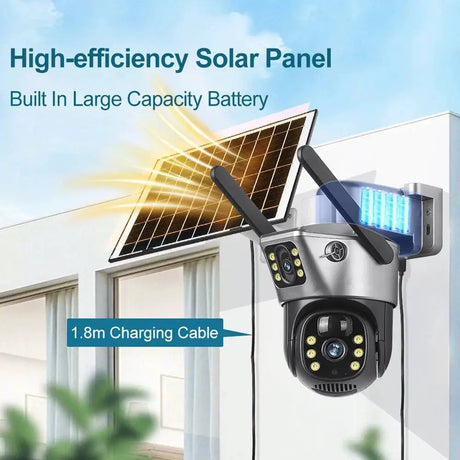 V380 Pro Solar Security Camera - Dual Lenses 8MP 4K PIR Night Vision Outdoor - stepyours.com