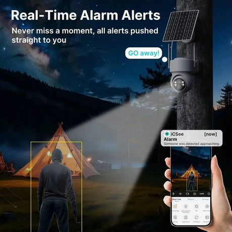 WiFi PTZ Solar Outdoor Camera 3MP 355 Pan 90 Tilt With iCsee App - stepyours.com