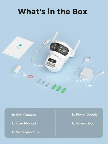 BESDER 6K 12MP Outdoor IP Camera - Three Lens AI Human Detection Waterproof - stepyours.com