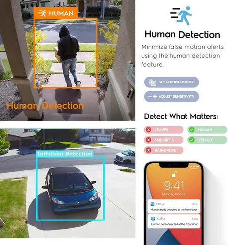 XM 5MP AI IP Camera PoE CCTV Outdoor Security Waterproof NVR System Xmeyepro - stepyours.com