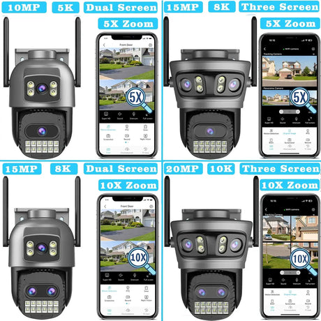 20MP Outdoors WiFi PTZ Security Camera - AI Human Detection and 10X Zoom Hooks by stepyours.com