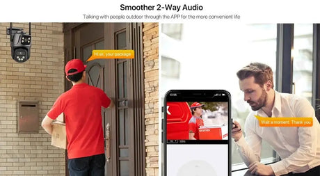 WONSDAR Dual Lens PTZ WiFi Camera Outdoor AI Security iCSee.add Hooks - stepyours.com