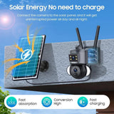 Solar Powered Outdoor Security Cam AI Tracking Night Vision