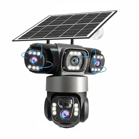 V380Pro 3 Lens WiFi Solar Camera 360 Outdoor Waterproof Security - stepyours.com