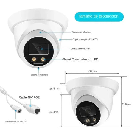 New 4K 8MP IP Camera AI Color Night Vision Outdoor PoE Surveillance Hooks - stepyours.com