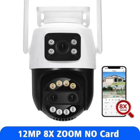 ASECAM 12MP 6K WiFi Outdoor Camera - AI Tracking, 8X Zoom, Dual Screen - stepyours.com