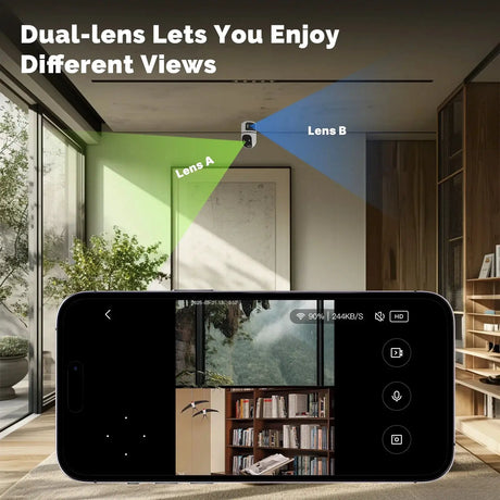 Moes Tuya WiFi 4MP Dual Lens Indoor Cam With Night Vision Motion Two Way Audio - stepyours.com