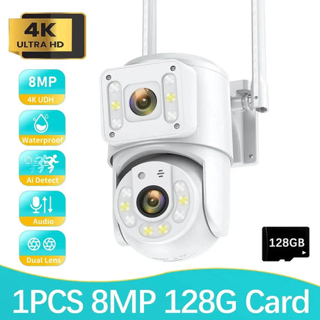 8MP Dual Lens Outdoor Security Camera With Night Vision