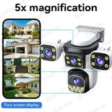Outdoor WiFi PTZ CCTV Camera With 5X Zoom Four Lens Night Vision - stepyours.com