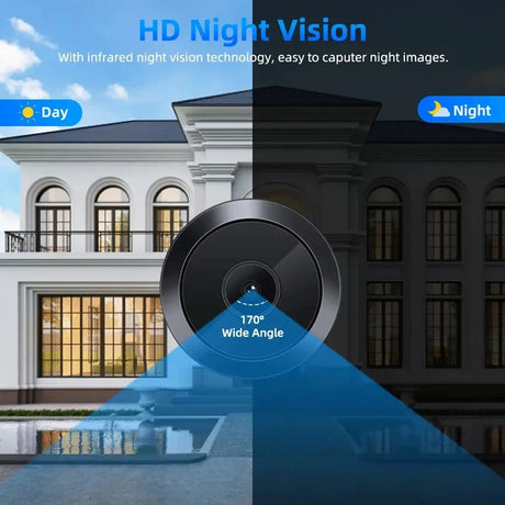 Awapow Tuya Door Peephole Viewer Smart Wifi Video Doorbell 2.4G/5G Mini Camera 170° Angle Night Vision 1080P Motion Detection by stepyours.com