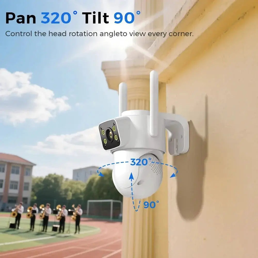 BESDER 8MP WiFi PTZ Outdoor Camera - With AI Human Detection Dual Screens - stepyours.com