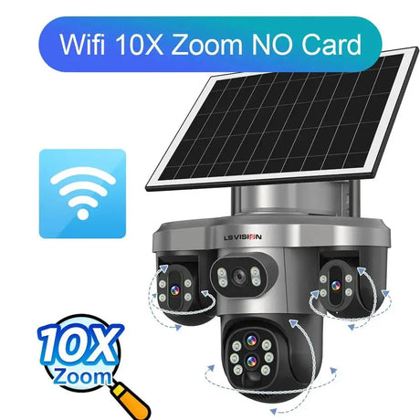 LS Vision 20MP Solar WiFi Surveillance Camera V380 Pro 10X Optical Zoom Outdoor - stepyours.com