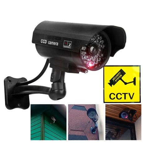 Eleopard Fake Security Camera - Waterproof Dummy CCTV With Red LED Add Hooks - stepyours.com