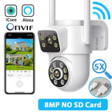 Hooked On 8MP 4K WiFi PTZ Camera Dual Lens Outdoor Security ICSEE App - stepyours.com