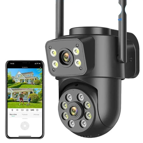 Abuntu Outdoor WiFi Camera - 8MP 4K Dual Lens With AI Human Detection Hooks - stepyours.com