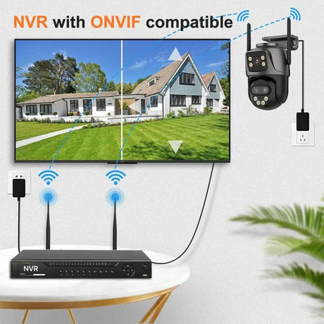 WONSDAR Outdoor WiFi IP Camera - 8x Zoom Triple Lens PTZ With Auto Tracking - stepyours.com