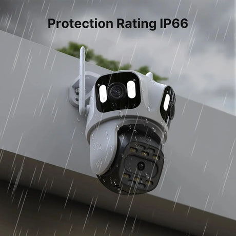 Three Lens PTZ IP Camera Outdoor WiFi Security Auto Tracking Three Screen App by stepyours.com
