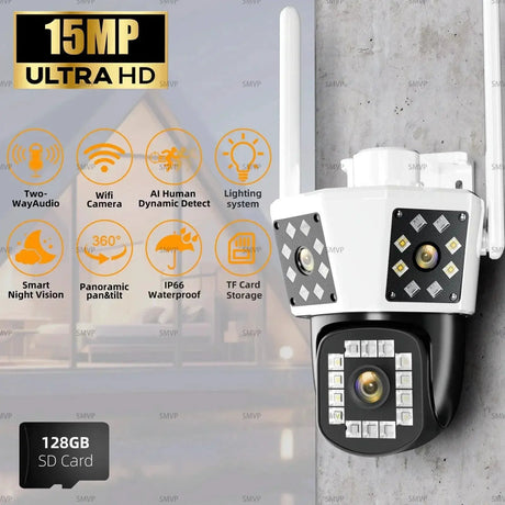 Outdoor AI Security Camera With 6K Surveillance Tracking