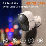 NOCCLIL Wireless Outdoor Security Camera 2K Battery Powered IP66 Weatherproof - stepyours.com