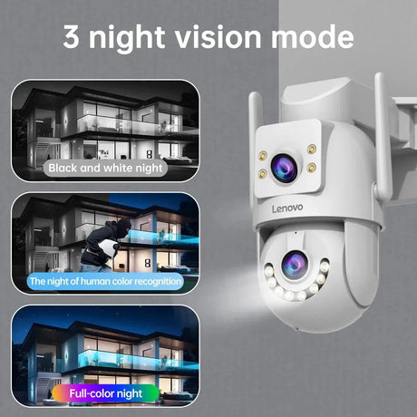 Lenovo HD PTZ Outdoor Camera Dual Lens 6MP With Auto Tracking - 5G WiFi - stepyours.com