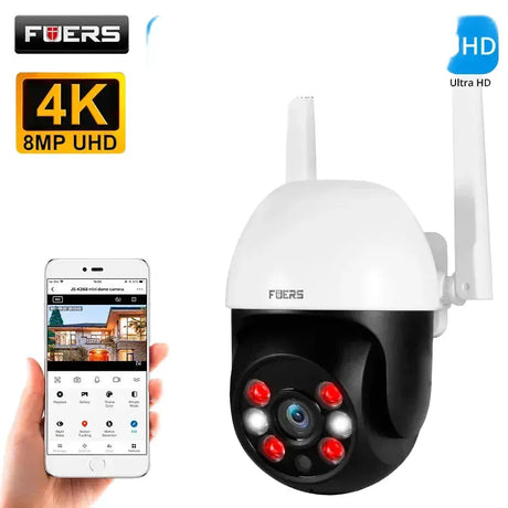 Fuers 8MP 4K IP Camera Outdoor Home Security Auto Tracking AI Human Detection WIFI CCTV Surveillance Camera Work With Tuya Smart by stepyours.com