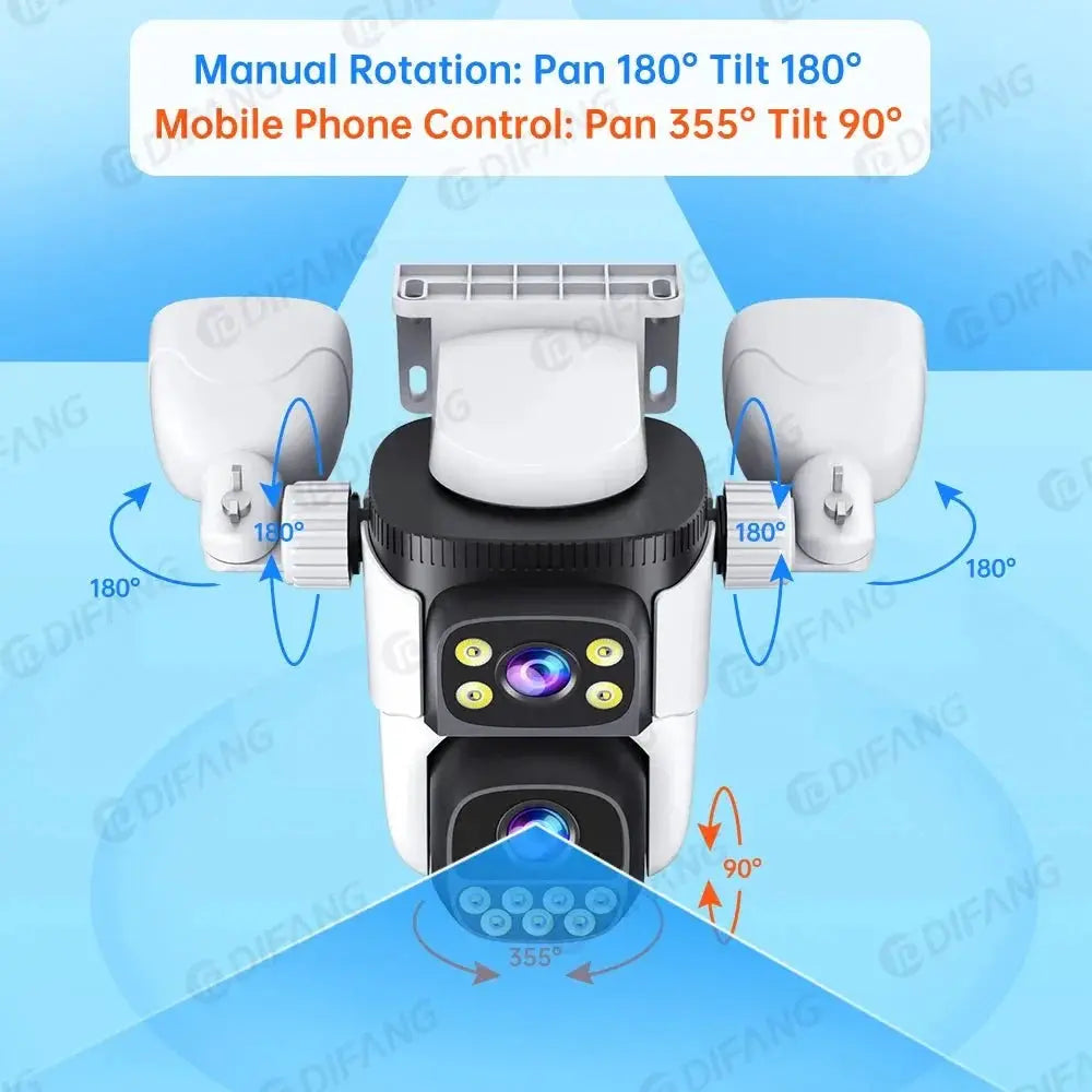 Outdoor WiFi PTZ CCTV Camera With 5X Zoom Four Lens Night Vision - stepyours.com