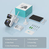 8MP Dual Lens Solar WiFi Security Camera - Color Night Vision, PIR Motion - stepyours.com