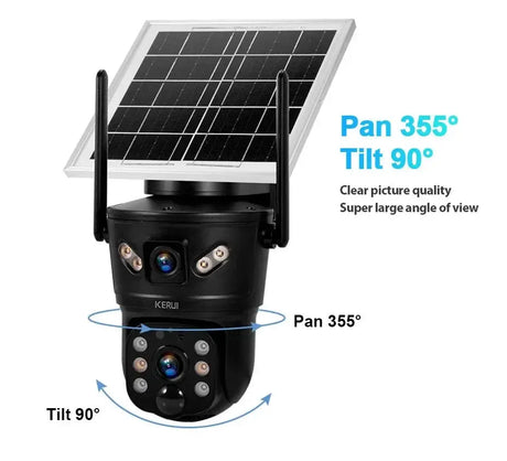 KERUI Outdoor Waterproof Solar Camera 6MP Dual Lens With 4G SIM And WiFi - stepyours.com