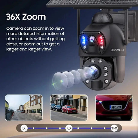 SHIWOJIA Solar 4G Security Camera With 360 Night Vision And 36X Zoom - stepyours.com