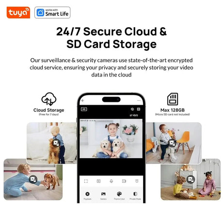 3MP HD Tuya Smart Indoor Outdoor Security Camera With Color Night Vision - stepyours.com