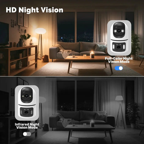 Moes Tuya WiFi 4MP Dual Lens Indoor Cam With Night Vision Motion Two Way Audio - stepyours.com