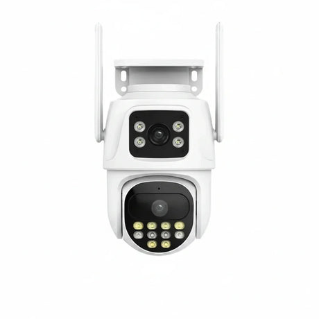 Dual Lens Outdoor Security Camera AI Tracking Waterproof
