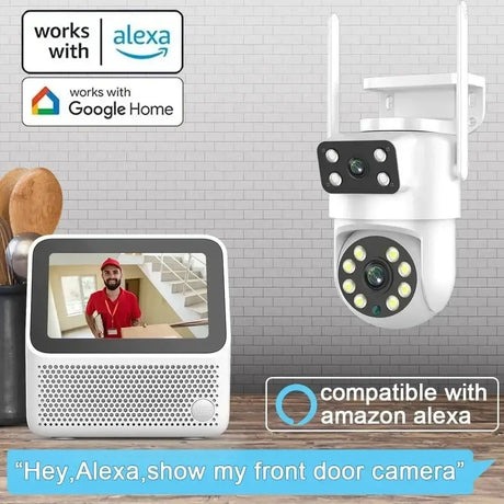 Sherway 4K 8MP Tuya Dual - Lens Outdoor PTZ Camera - AI Tracking and Smart Home - stepyours.com