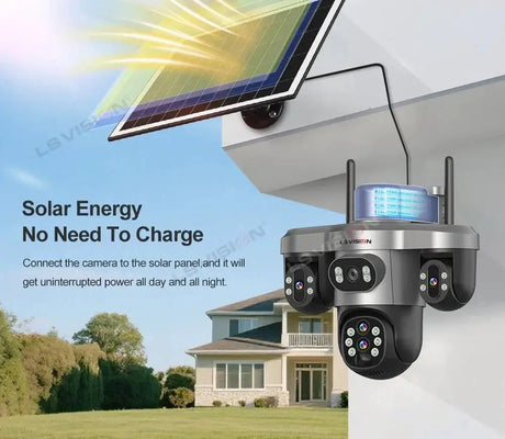 LS Vision 20MP Solar WiFi Surveillance Camera V380 Pro 10X Optical Zoom Outdoor - stepyours.com