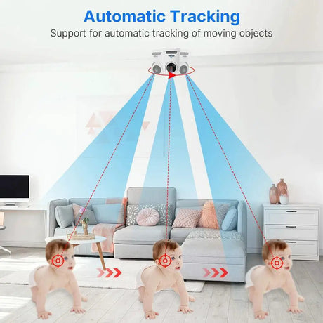 Hiseeu 2K 4MP Smart WiFi PTZ Security Camera AI Tracking