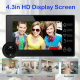 New 4.3 Inch Peephole 140° Smart Video Doorbells Door Viewer Camera Security Monitor 1080P HD Visual Doorbell by stepyours.com