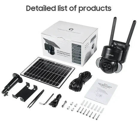 Shiwojia 6MP Solar Camera With 4G Sim Card Outdoor 12X Zoom