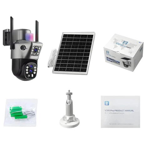 4G Solar Camera Outdoor 6K 12MP Tri Lens Night Vision IP PTZ Surveillance Pro - stepyours.com