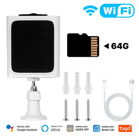 MOES Solar Powered WiFi Security Camera 4MP IP65 Waterproof Alexa Google Home - stepyours.com