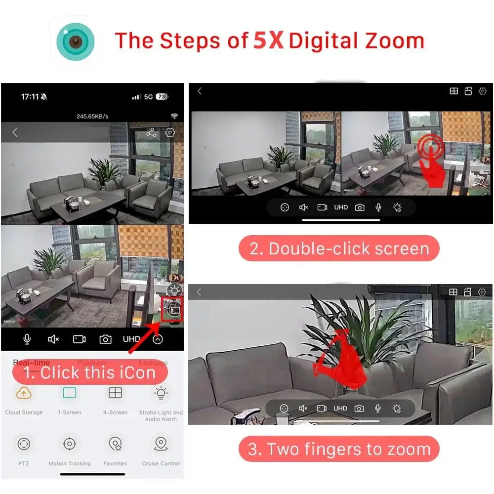 Hooked On 8MP 4K WiFi PTZ Camera Dual Lens Outdoor Security ICSEE App - stepyours.com