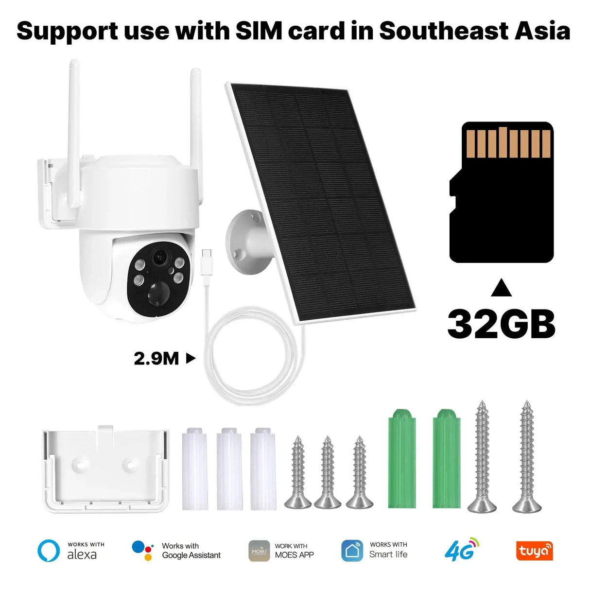 MOES Tuya 4G WiFi 4MP Solar Outdoor Security Camera With Full Color Night Vision - stepyours.com