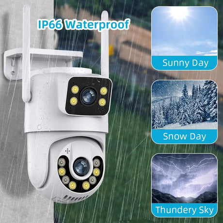 Outdoor Wireless Security IP Camera 4K 8MP Dual Lens - AI Auto Tracking - stepyours.com