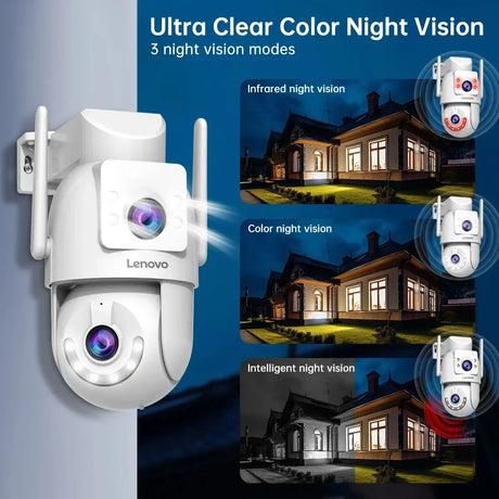 Lenovo 4K Outdoor WiFi Surveillance Camera Dual Lens PTZ IP - ESCAPION