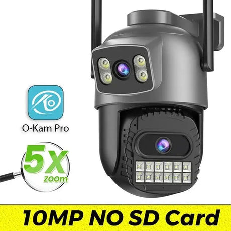 Outdoor Dual Screen IP Camera - 4K 15MP PTZ 10X Zoom AI Human Detection - stepyours.com