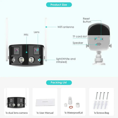 Besder 8MP 4K Dual Lens WiFi IP Camera AI Human Detection Outdoor Security - stepyours.com
